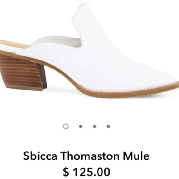 Sbicca White Leather Thompson Mule Size 9 New in box